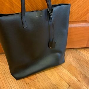 YSL leather shopping tote bag